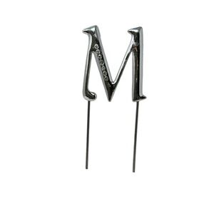Silver 3” Cake Topper Decoration | Monogram Letter M | Metal